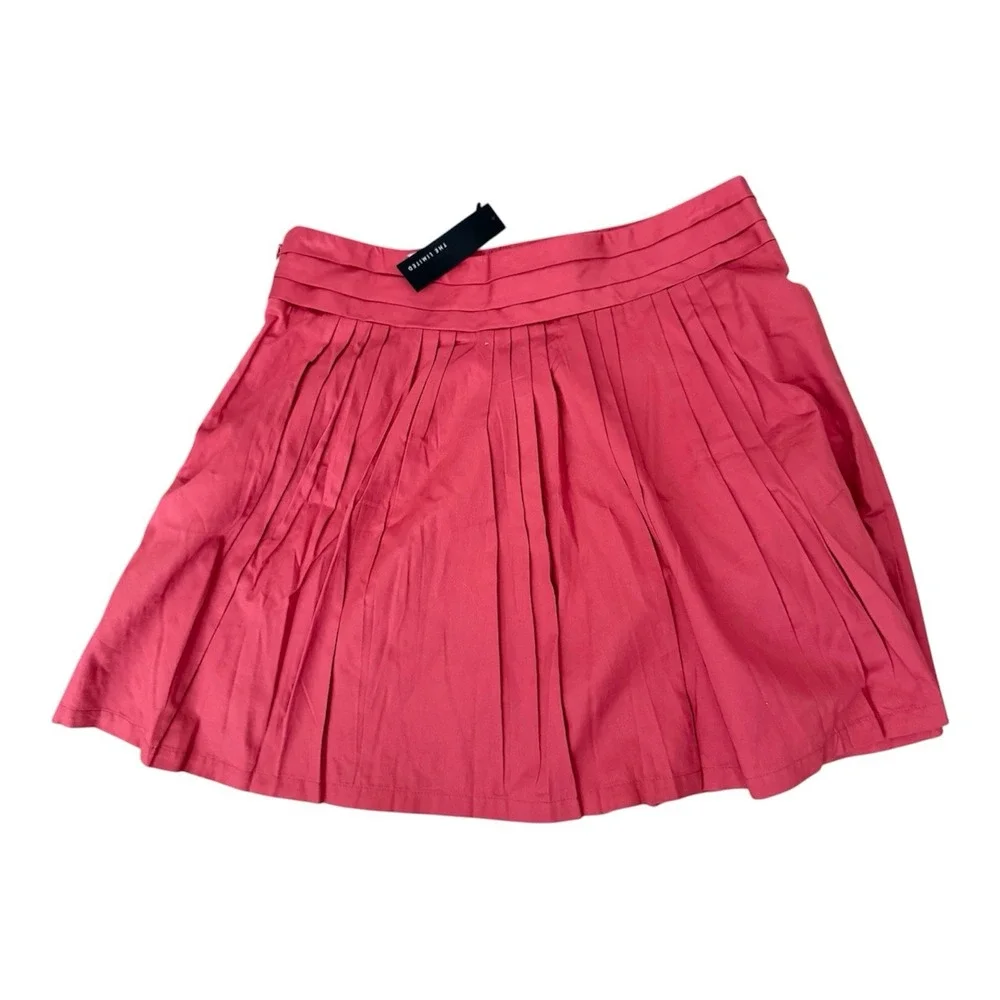THE LIMITED (NWT) Women's Salmon Pleated Circle Cotton Mini Skirt (Size‎ 4)
